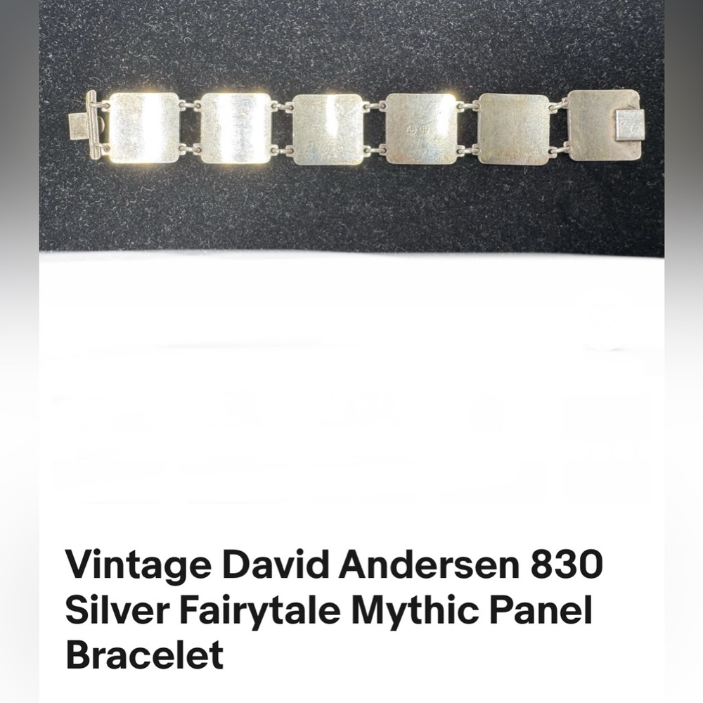 David Andersen Silver Square Link Bracelet Solid … - image 2